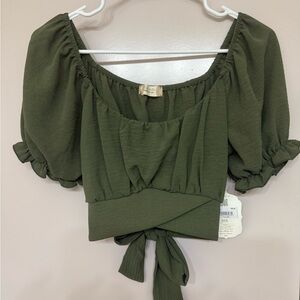 NWT Altar’d State Olive Green Women's CroppedTop